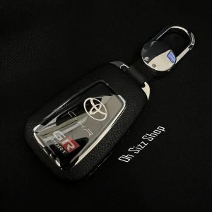 เคสรีโมทรถ Toyota Cross GR 2024 หุ้มหนังสีพาสเทล การกดและหุ้นกับพักผ้าตาด้วย TPU ABS และ Smart Key Toyota 8 generation พื้นฐานใบหน้า