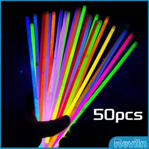 Reviln แท่งเรืองแสง 100 pcs แค่หักก็เรืองแสงแล้ว แท่งไฟ คละสี แต่งตัวตามเทศกาล ของเล่น เด็ก Glow Sticks