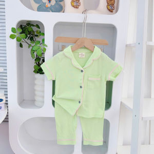 MELCO PLAIN COTTON POLO T-SHIRT TERNO PAJAMA w/ LINING FOR ATE 1-5YO