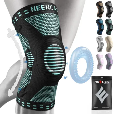 NEENCA [2 Pack] Knee Brace Knee Compression Sleeve Support with Patella Gel Pad & Side Spring Stabilizers Top Grade Knee Protector for Running Meniscus Tear Arthritis Joint Pain Relief Sport