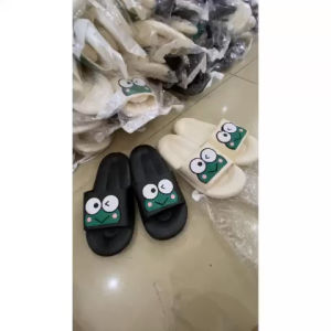 Dép quai ngang nữ bánh mì đúc nguyên khối gắn hình ẾCH FROG siêu mềm siêu đẹp