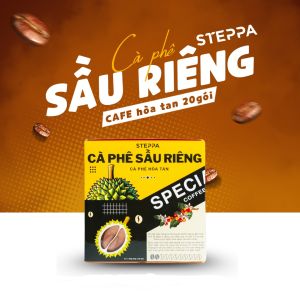 Cà phê hòa tan SẦU RIÊNG. STEPPACAFE. Hộp 20 gói