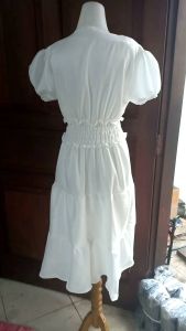 Des dress prisila putih dress casual trendy model kekinian