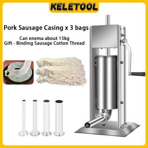 Sausage Stuffer Machine Food Grade Stainless Steel With 4 Size Funnels For Home BBQ Restaurant