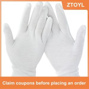 【ZTOYL】 1 Pairs New Full Finger Men Women Etiquette White Cotton Gloves Waiters Drivers Jewelry Workers Mittens Sweat Absorption Gloves