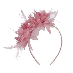 WILLUCK Floral Design Feather Flower Headband Retro Style Feather Decoration Feather Hair Accessory Women Hair Accessory Stylish Accessory Bridal Headpiece Carnival Party