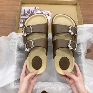 Free Shipping Slippers 2026 Spring And Summer Suede Black Versatile Thick-Soled Sandals New WomenS Fashion Sandals For Outdoor Wear