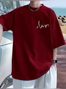 Mens 100% Cotton Floral Graphic Print T-shirt Casual Short Sleeve Crew Neck Tee Mens Clothing For Summer Outdoor