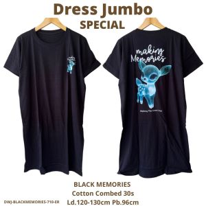 DRESS JUMBO WANITA KEKINIAN KATUN COMBED 30S LD.120CM ADEM DRESS WANITA XXXL