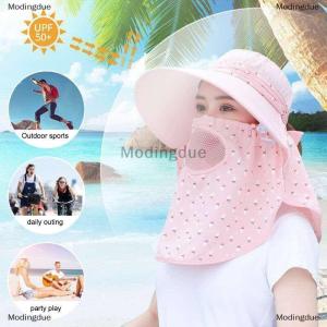 [COD] Modingdue Sun Hat Female Summer Hat Cover Face Breathable Sun Hat All-match Summer Hat with Big Rim Anti-ultraviolet Cycling Sunhat