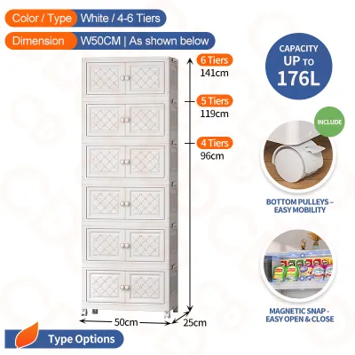CD White Drawer Cabinet for Clothes Durabox Clothes Storage Organizer Space Savers Plastic Cabinet with Wheels