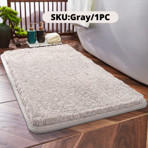 {SG} Non Slip Thick Bath Mat Bathroom Mat Anti Slip Floor Mat Thick Plush Rugs Water Absorbent Shower Mat 50×80cm