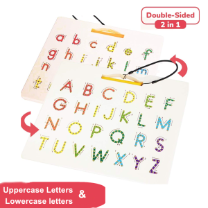 Magnetic Alphabet Tracing Board Double Sided Magnetic Drawing Board 2 in 1 ABC Uppercase Lowercase Letter Numbers for Learn to Write with Magnetic pen STEM toy letters learning