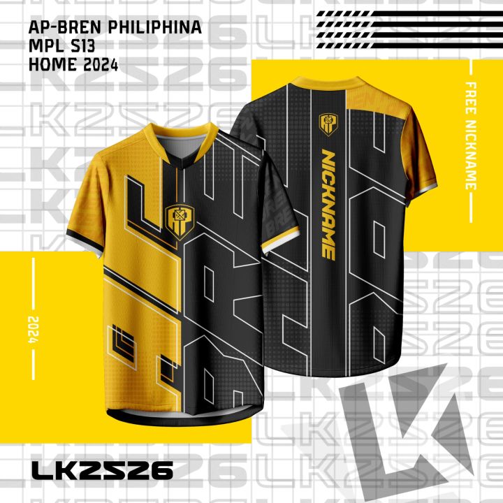 Baju Jersey AP-BREN PHILIPHINA MPL S 13 Kuning Hitam Terbaru 2024 ...