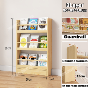 Solid wood bookshelf wall hanging bookcase behind the door storage cabinet Multi-layer storage cabinet