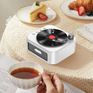 CHAMPIONBABY HiFi Sound Vinyl Record Player Rich Bass Waterproof Portable Speaker Vintage Style USB Interface Mini Wireless Bluetooth Speaker Outdoor Use