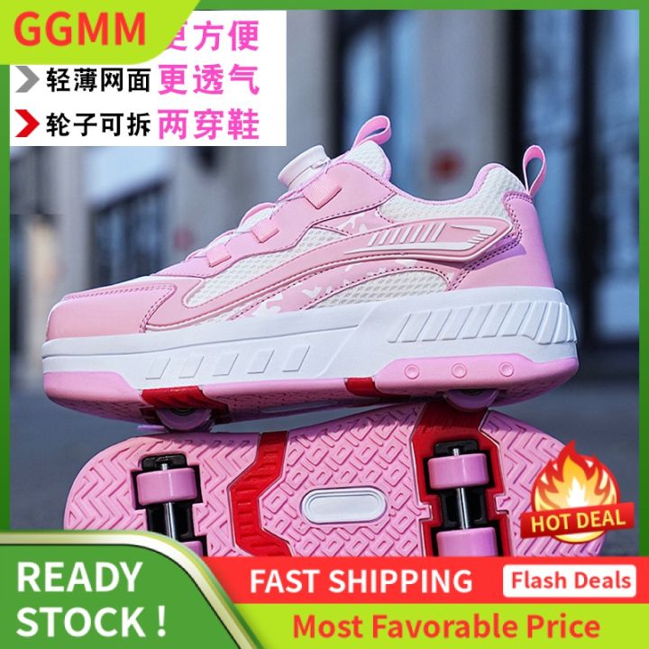 Upgraded Four Wheel Heelys Rechargeable Two Wheel Student Flying Shoes Boys and Girls Teenagers Skate Shoes Lazada PH