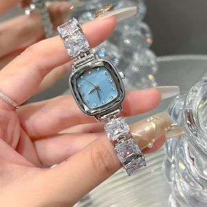 High-end Rhinestone Bracelet Womens Watch Light Luxury Niche Ice Cube Fashion Womens Sugar Cube Quartz Watch