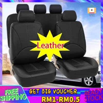 【Malaysia Spot Sale】2Pcs PU Leather Car Universal Car Seat Covers Full Set Car Interior Design Car Seat Cushion Protector Covers