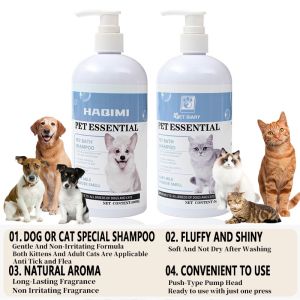 500ml 2-in-1 pet dog shampoo cat shower to relieve itching gel deodorizes and leaves fragrance