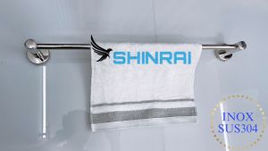 Tổng Kho Sỉ ) Thanh Treo Khăn Tắm  Giá khăn Đơn Thanh Tròn INOX304 Loại Dày 60 Cm SHINRAI