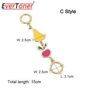 EverToner Bag Extension Chain Crossbody Purse Heart-shaped Chain Strap Handbag Hanging Buckle DIY Chain Charm Shoulder Bag Accessories