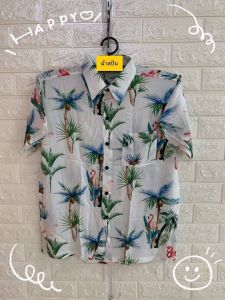 พร้อมส่ง เสื้อสงกรานต์ เสื้อฮาวาย เสื้อเชิ๊ตคอปกแขนสั้น เสื้อ แฟชั่นผู้ชาย เสื้อเชิ๊ตลำลอง เสื้อเชิ๊ตแขนสั้น เสื้อลายดอก เป็นงานผ้าสปันพิมส์ เสื้อผ้าผู้ชาย