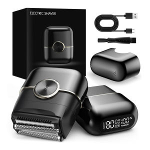Electric Foil Shaver for Men: Portable Electric Razor for Beard/Face - 4 Floating Blade LED Display USB-C Fast Rechargeable - IPX7 Waterproof for Travel & Home