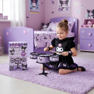 Complete set of childrens Kuromi drum set beginners jazz drum musical instruments drum childrens music toys