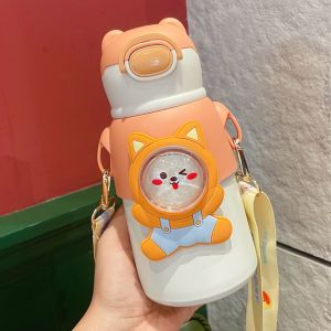 Stainless Steel Kids Vacuum Flask 500ML Keeps Cold and Heat Student Insulated Water Cup Heat-resistant Drinking Kettle2026
