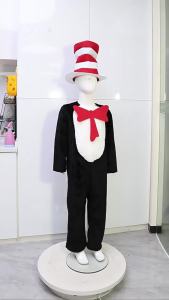 5 Red and white striped cat cosplay Clothing TheCat in theHat Cosplay costume of a cat with a hat