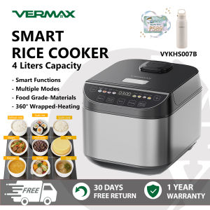 Vermax Smart Rice Cooker 4L Capacity Non-Stick Rice Maker 9 Presets Multifunctional 12h Reservation