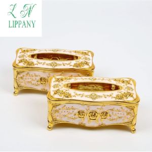 Hộp đựng giấy ăn cao cấp mạ vàng siêu đẹp hộp đựng khăn giấy phụ kiện bàn ăn
