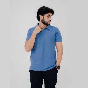 Kemeja Polo Hey Man Tanpa Kancing untuk Pria Casual