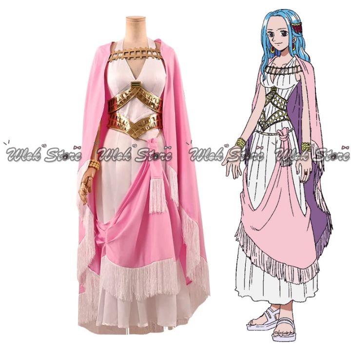 Anime One Piece Cosplay Nefeltari Vivi Princess Elegant Dresses