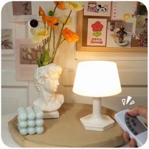 Vimite Led Dimming Bedroom Lamp with Remote Control USB Rechargeable Baby Breastfeeding Night Light Sleep Overnight Table Lamp Shades for Room Bedside Reading