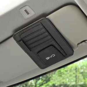 high quality Car Sun Visor Card Pen Bill Organizer Leather Sunglasses Clip Holder For BYD Atto 3 Yuan Plus