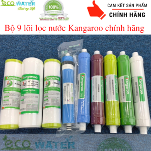 [Sale] bộ 9 lõi lọc nước kangaroo chính hãng - Tặng kèm 1 cút T9 cút góc chữ L 1m dây phi 65 càng kẹp cân lõi tay vặn cốc - Eco9kg001