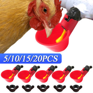 5/10/15/20Pcs Automatic Chicken Water Cups 1/2inch Tee Poultry Drinking Water Bowl with Screws