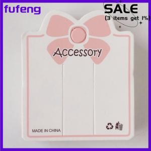 fufeng 50 cái màu hồng Bowknot 2 lỗ chân lông hiển thị thẻ giấy Tag cho Vòng đeo tay đồ trang sức phụ kiện tóc chủ bao bì Nguồn cung cấp công cụ nhỏ