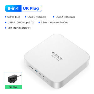 ORICO Dual M.2 USB C Hub Type-C Docking Station for Ma Mini M2 Studio M1 Max Ultra 4K60Hz DP1.4 SD/TF