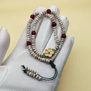 Star Moon Bodhi Two-Circle Bracelet Cinnabar Natural Small Star Moon Bodhi Beads Buddha Beads Chen Seeds 3*5m Ethnic Style Women