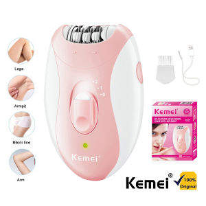 Kemei KM-189B Cordless Epilator for Women Waterproof Painless Underarm & Full Body Hair Removal USB Rechargeable with LED Light Single Item