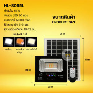 สปอร์ตไลท์ LED ปรับแสงได้3สี สปอร์ตไลท์โซล่าเซลล์ ไฟสนามโวล่าเซลล์ ไฟสนาม กันน้ำกันฝน รุ่นHL-8065L/HL-8085L/HL-8200L/HL-8300L