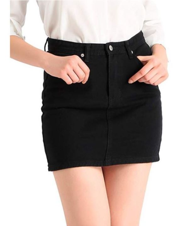 Korean Denim mini skirt S-2XL soft denim skirt for women Light