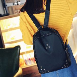 Tas Ransel Wanita Backpack Cewek Nilon Polyester Punggung Sekolah Kerja Polos Fashion Korea COD T243