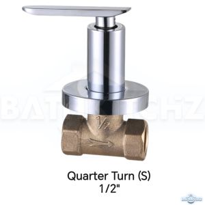 BATHKITCHZ Premium Brass 1/2" Full Turn Stopcock 3/4“ Quarter Water Stop Cock Shower Valve Control