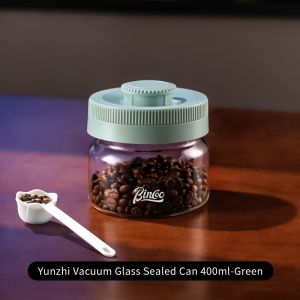 Bincoo cà phê đậu stroage Jar Báo Chí bịt kín chân không Canister Kính tổ chức ghi ngày 400/600/800/1200ml