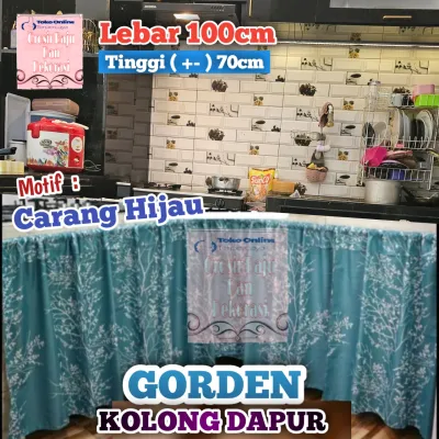 Gorden Kolong Dapur Plus Tali Gorden Kolong Dapur Mewah Cantik Gorden Kolong Dapur Set Size Tinggi 70 Cm Lebar 100 Cm