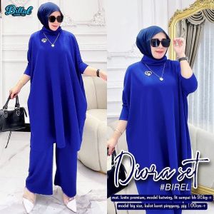 Baju Muslim Modern DIOVA SET Oneset Wanita Jumbo Terbaru M L XL XXL KNIT PREMIUM Setcel Polos Elegan